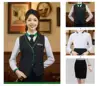 Conjunto de 3 piezas para mujer: camisa blanca + chaleco + falda negra