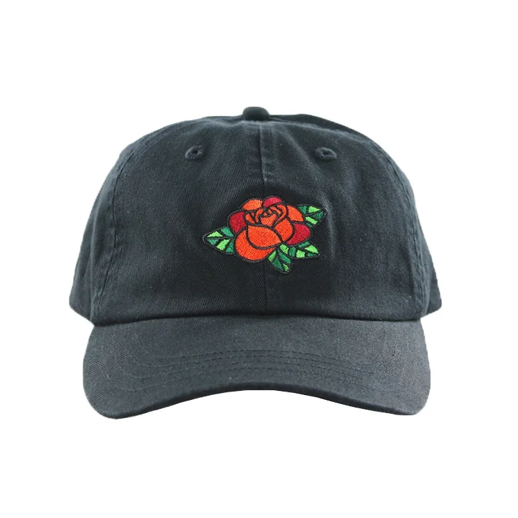 Unstructured Caps Custom You Own Log Flower Embroidery Distressed Hats Metal Buckle Unstructured Baseball Hats