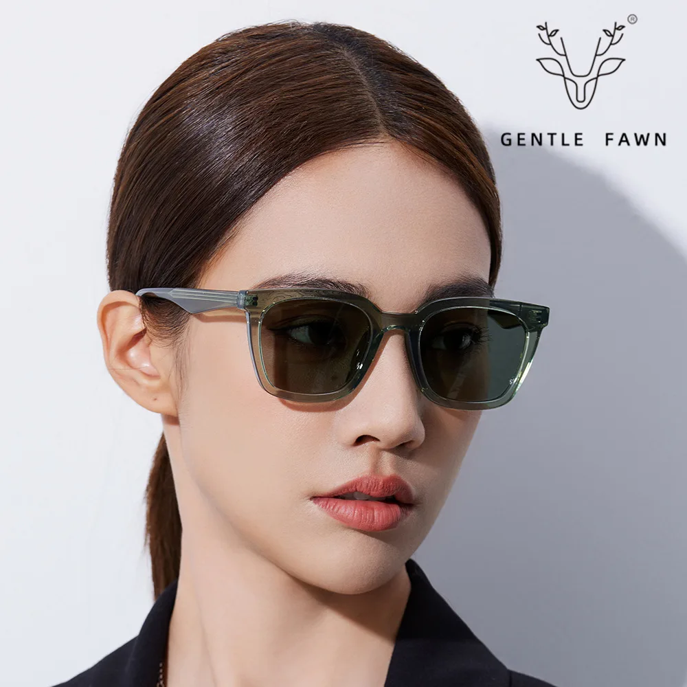 Vintage Square Sunglasses Polarized UV Protection TR90 Acetate Retro Square Polarized Sunglasses UV Protection TR90 Frame main image 2