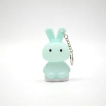 silicone key chain with night light promotion gift present bunny rabbit silicone key ring custom wholesale keychain