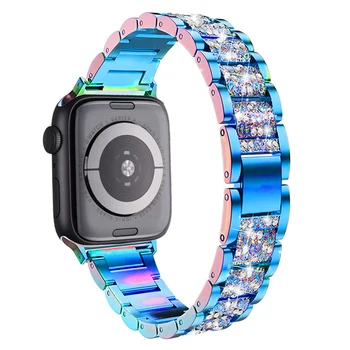 Metal Watch Strap Bling Bands Compatible with Apple Watch Band  For Apple Serises 7 6 5 4 apple watch bands