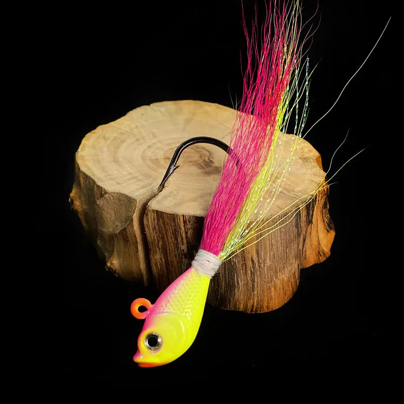 alibaba spool fishing lure hair Wholesale Imitation Deer Hair Fish Head Sea Fishing Bait