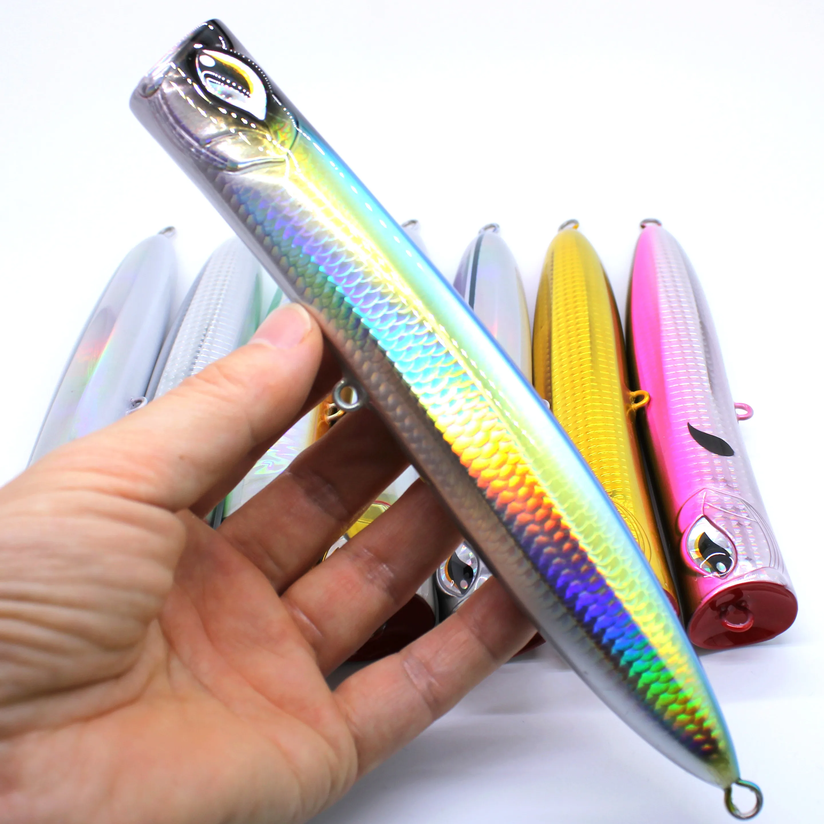 Bionic Floating Topwater Fishing Lures Popper 190mm 65g Rattle Swimmer ...