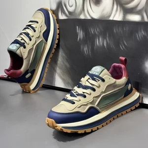 New Breathable Casual Sports Shoes Versatile Thick Soled Comfortable and Wear-resistant Lightweight Lace-up Mens Trendy Shoes