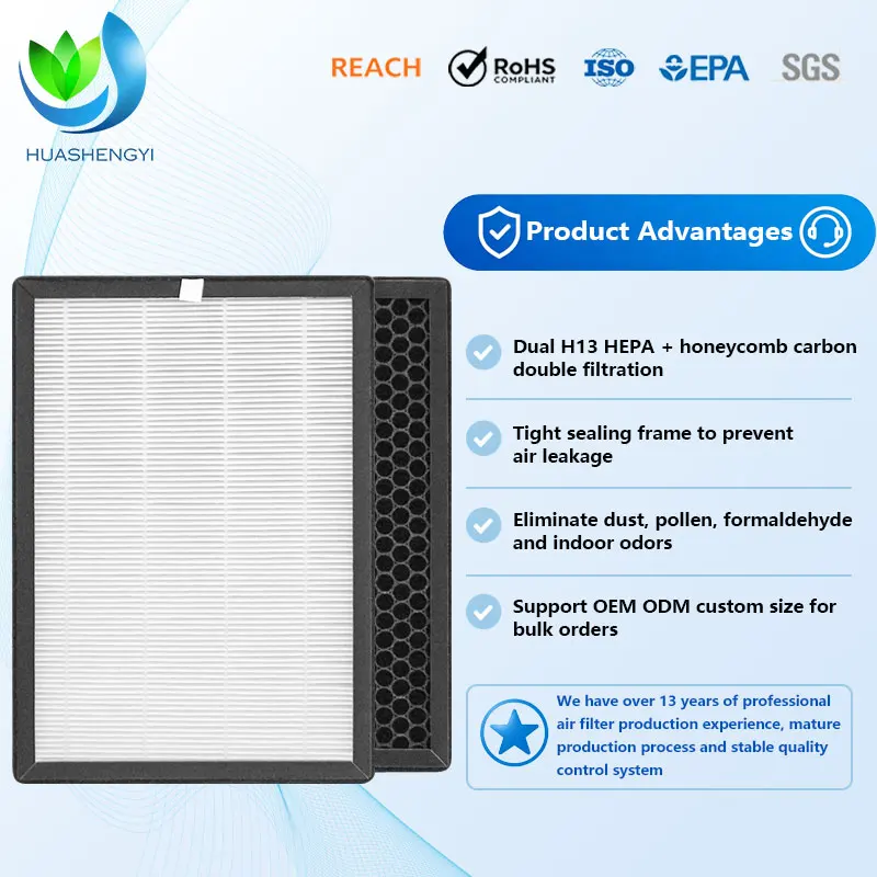 Eco-Friendly H13 99.97% Filtration True HEPA Filter Honeycomb Carbon Composite Filter Household Air Purifier Filter Air Filter