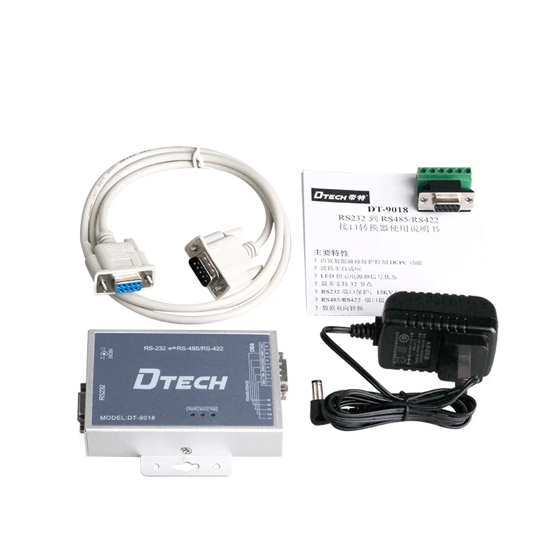Dtech Factory Price Industrial converter series Support OEM ODM Active RS232 to RS485 RS422 Converter
