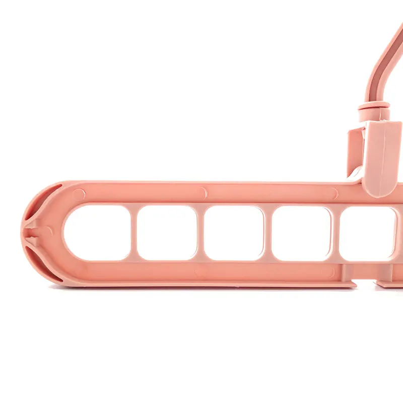 Multifunctional Wardrobe Space Saving Rotatable Hanger 9 Holes Foldable Plastic Hangers