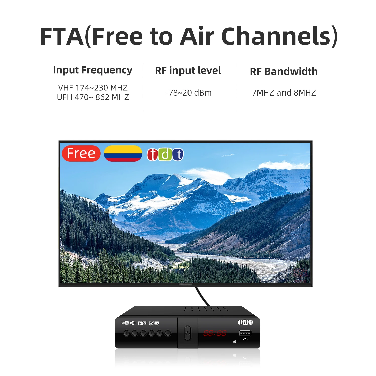 Deocodificador Digital Antenna Deocoder TV Antenna Colombia Panama Market TDT TV Receiver