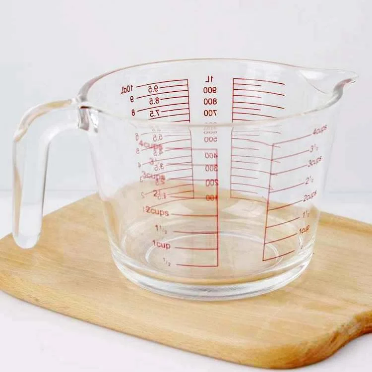 1pc High Borosilicate Glass Measuring Cup With Scale, Microwave