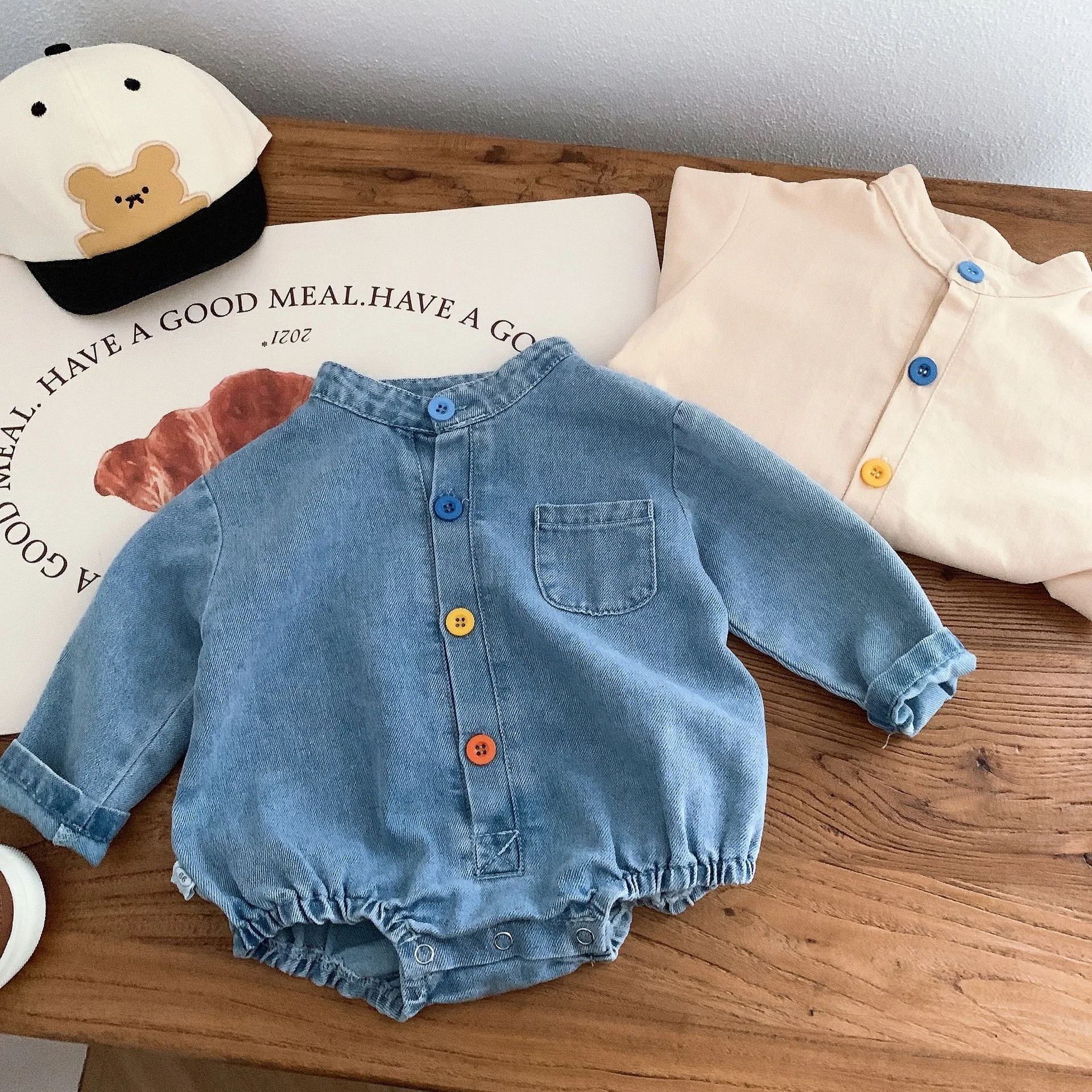 Infant Jumpsuit 2023 Spring Newborn Checked Jumper Longsleeved Cotton