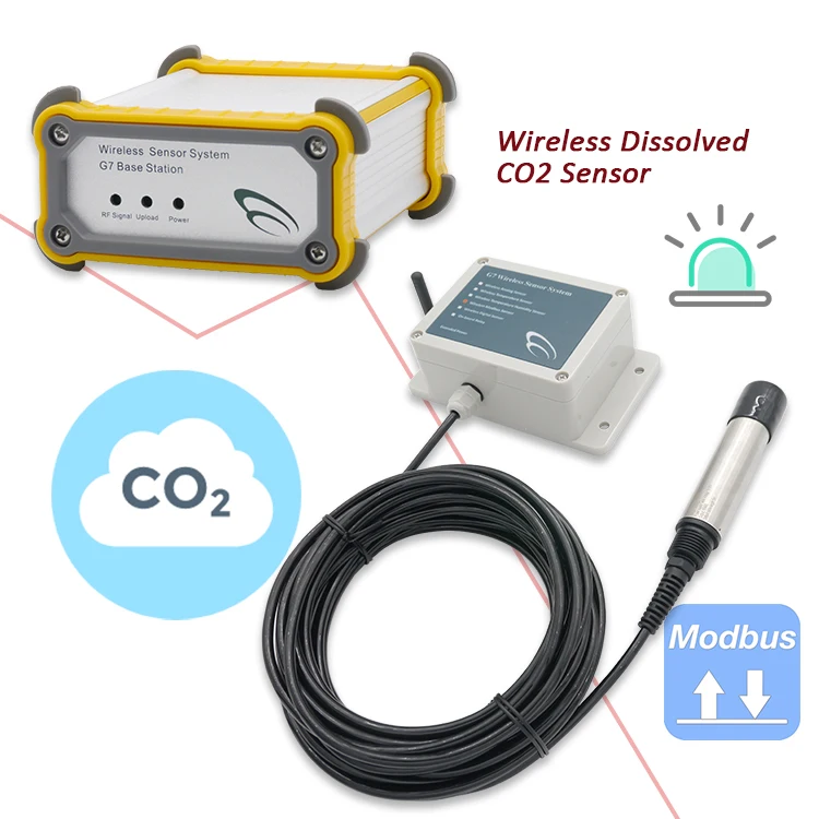 Wireless Tank Water Quality Monitoring Dissolved CO2 Sensor Carbon Dioxide Sensors in Water CO2 Analyzer for Aquaculture