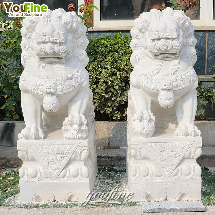 Wholesale Cheap Garden Decoration Giant Stone Carving Fu Foo Dog
