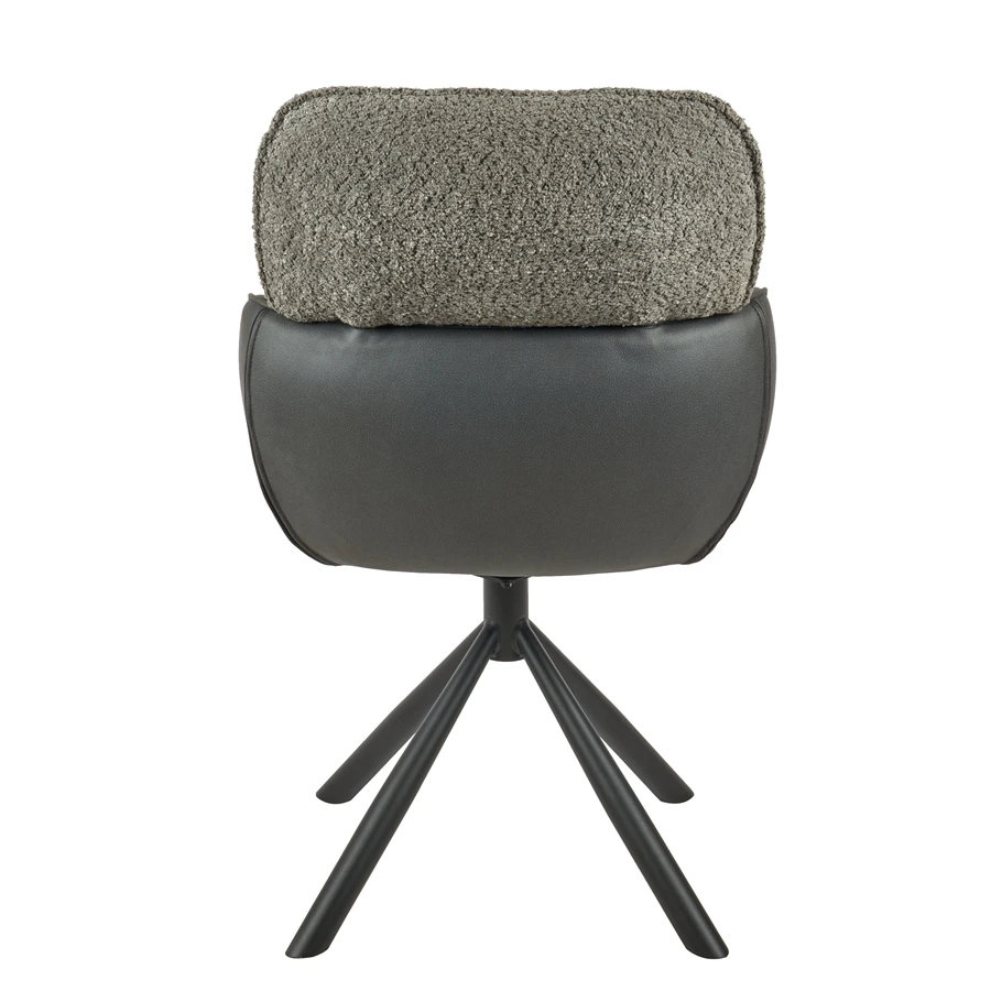 Fabric Patchwork Design High Back Chairs Armless Dining Chair 360° Swivel Bucket Chair
