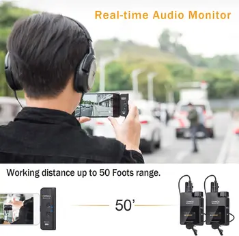 Comica BoomX-DUC2 2.4G Wireless Microphone for USB C Phone, Dual Lavalier Lapel Microphone With 2 Transmitter 1 Receiver, Lav detail image