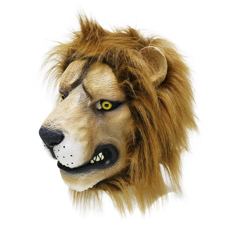 Latex Lion Mask Full Face Animal Masks Halloween Masquerade Birthday ...