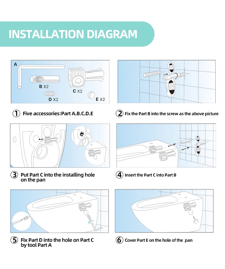 Wall-hung rimless p-trap drain one piece toilet bowl modern ceramic sanitary ware wc wall mounted hanging wall hung toilet details