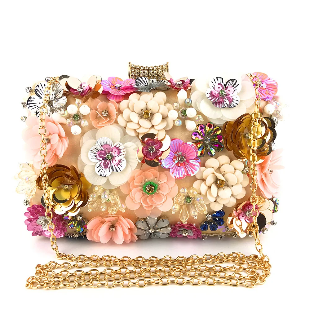 floral beaded clutch bag