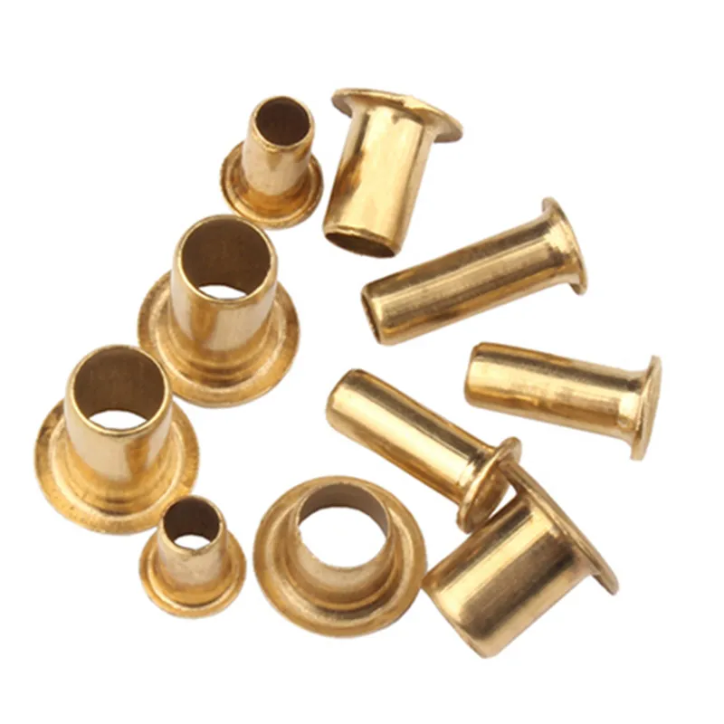 Uxcell 100-Pack 3mm X 12mm Double-Sided Brass Hollow Rivets – Gold Tone Metal Grommets, 5.6 X 12.6mm Overall Size, For Circuit Boards, Leather, Crafts, DIY Projects