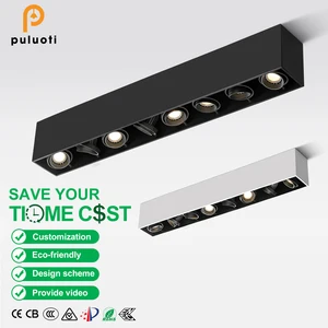 PULUOTI New Products Aluminum Adjustable Gu10 Housing 80W Black Spot Light Modern Surface Ceiling Led Spotlight Fixture