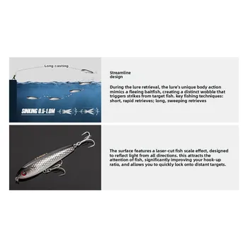 Factory Wholesale Stainless Steel 75mm 28g Surface Pencil Bass Lure Artificial Hard Bait – Pencil – view 3