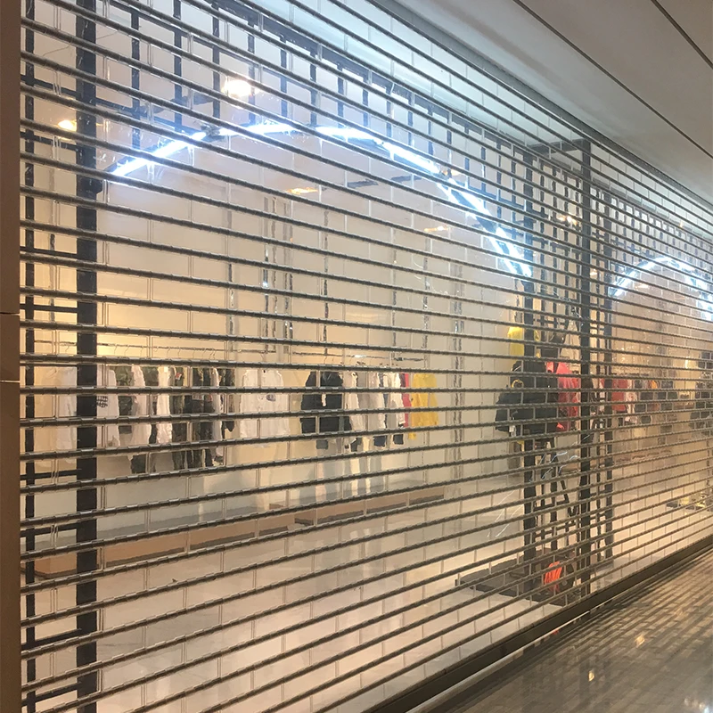 Transparent Polycarbonate Roller Shutter Commercial Roll up Transparent Doors for Restaurant Garage