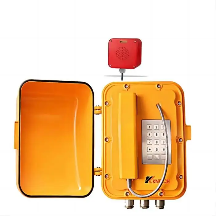 Beacon Explosion Proof Telephone Intercom System Industrial KEYPAD Phone Wall Mount ATEX Telephone KNTECH KNEX5 Handset Door EX