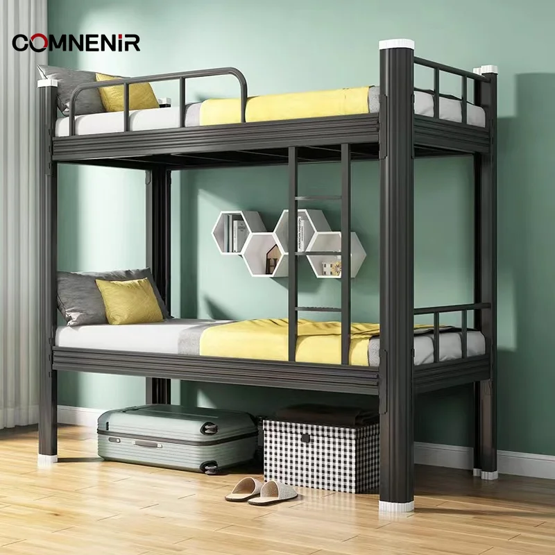 One Stop School Furniture Dormitory Queen Size Good Quality Loft Bed Hostel  Adult Metal Bunk Beds With Stairs