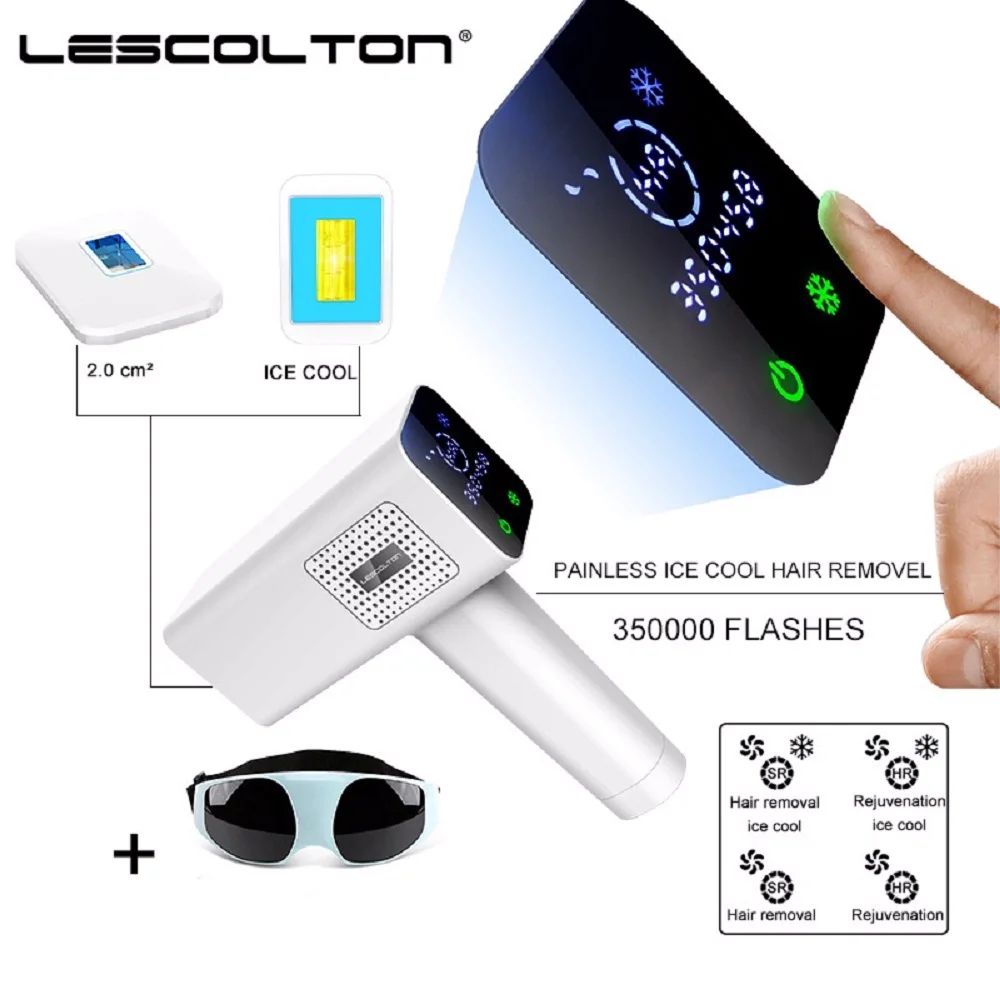Аппарат Lescolton T012C для холодного ледяного удаления волос, лазерный прибор для удаления волос на весь тело с ЖК-дисплеем, для домашнего использования