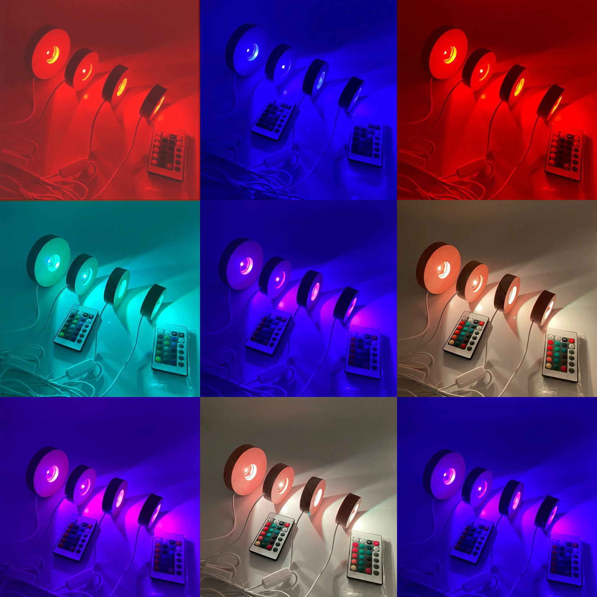 Custom Wholesale Crack Led Lamp Base Color Changing Night Light Battery