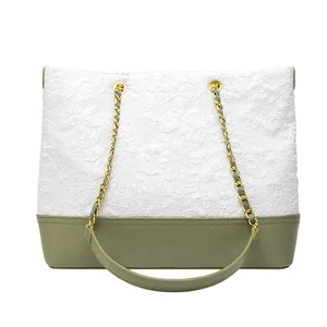 Luxury Designer Large Canvas Tote Bag for Ladies High Quality Embroidered Logo Custom Floral Minimalist Shoulder for Summer