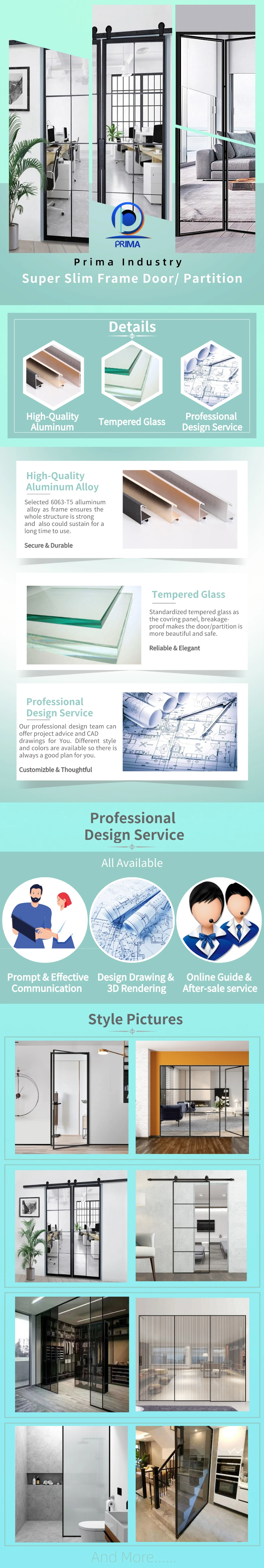 Slim Frame Aluminum Sliding Door Security Gate For Sliding Glass Door