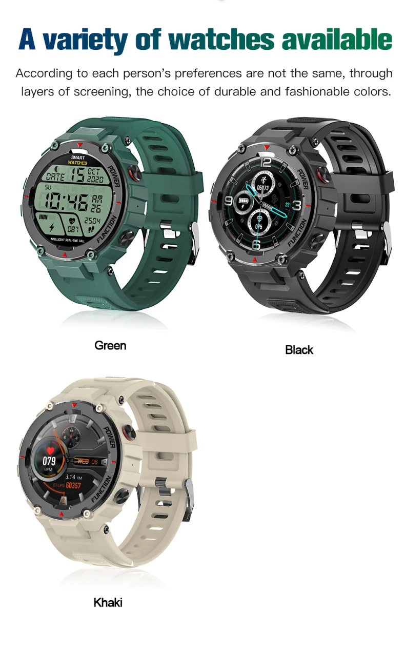 2021 New Full Round Screen Sport Smart Watches Blood Pressure Call Custom Watch Faces Waterproof Men Music Smartwatch F26