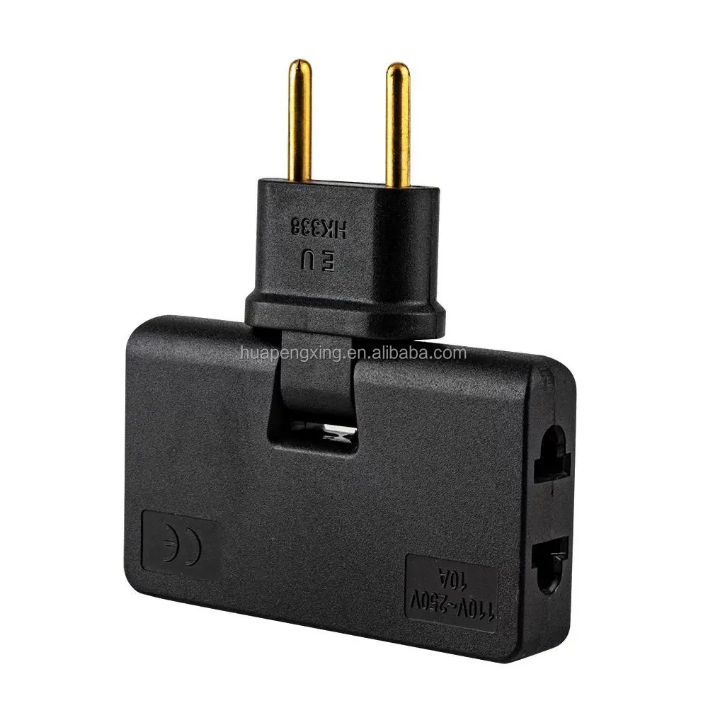 PABANCE Prolunga Con Interruttore - Spina Europea Tipo C Da 0,3 M - 2 Prese - Cavo In Rame, Nero