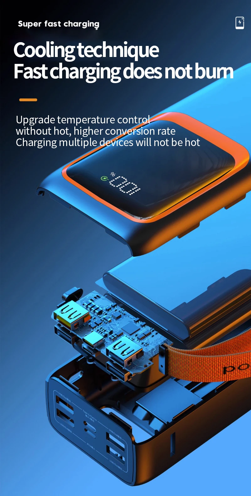 22.5w Fast Charging Power Bank 50000 Mah With Led Light 50000mah Power