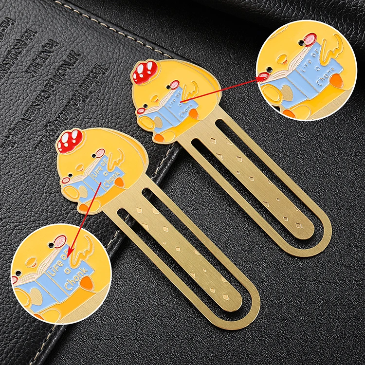 プロモーションギフト エナメル亜鉛合金メタルブックマーク カスタムパーソナライズブックマーク 3D キュート漫画アニメブックマーク ブック用 9