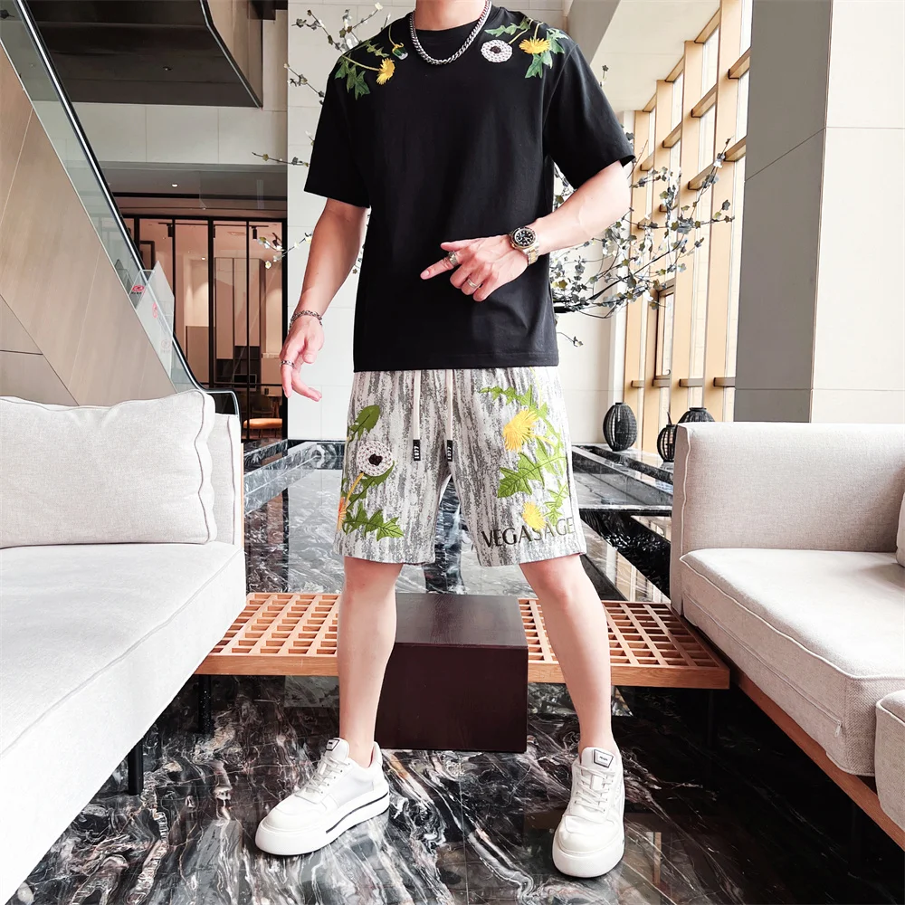 Clothing Supplier Summer Men's Twopiece Shorts Tshirt Street Casual
