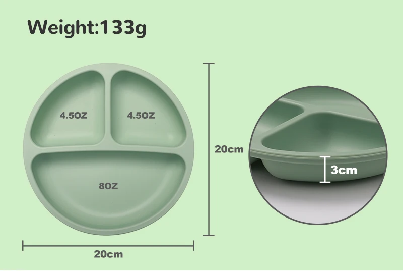 Modern Design round Baby Plate Easy to Clean Food Grade Silicone Ceramic Material Kids Dining Dinnerware Sets for Babies Feeding