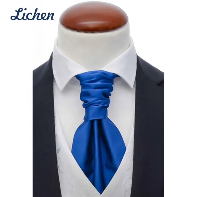 Funny Solid Color Polyester Men Custom Logo Ascot Cravat for Sale