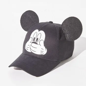 Hot selling cool Mickey style black big mouse ear Baseball hats hiphop snapback children child baby cutie kids caps