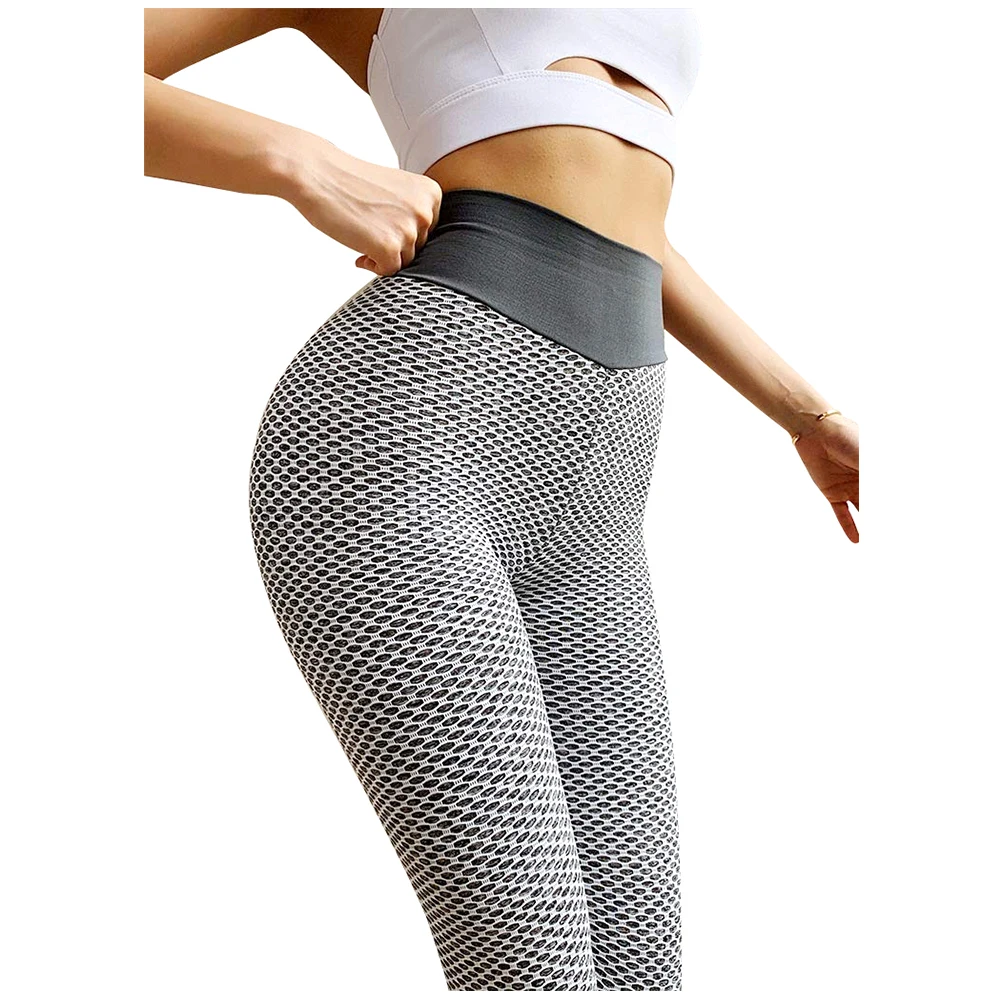 Grey High Waist Fitness Stretch Tights 