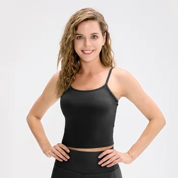 Women's Basic Solid Cami Spaghetti Single Layer Crop Tank Top - Buy Women's Camisoles & Tanks