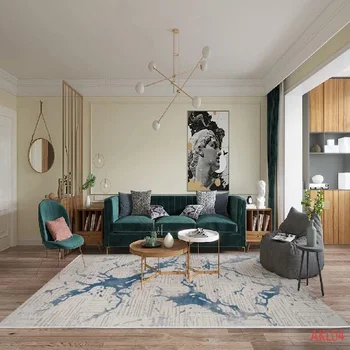 Modern Nordic Ins Boho Bedroom Floor Mat Simple Black Grey Coffee Area Rugs Sets Living Room Hallway Machine Made Polypropylene