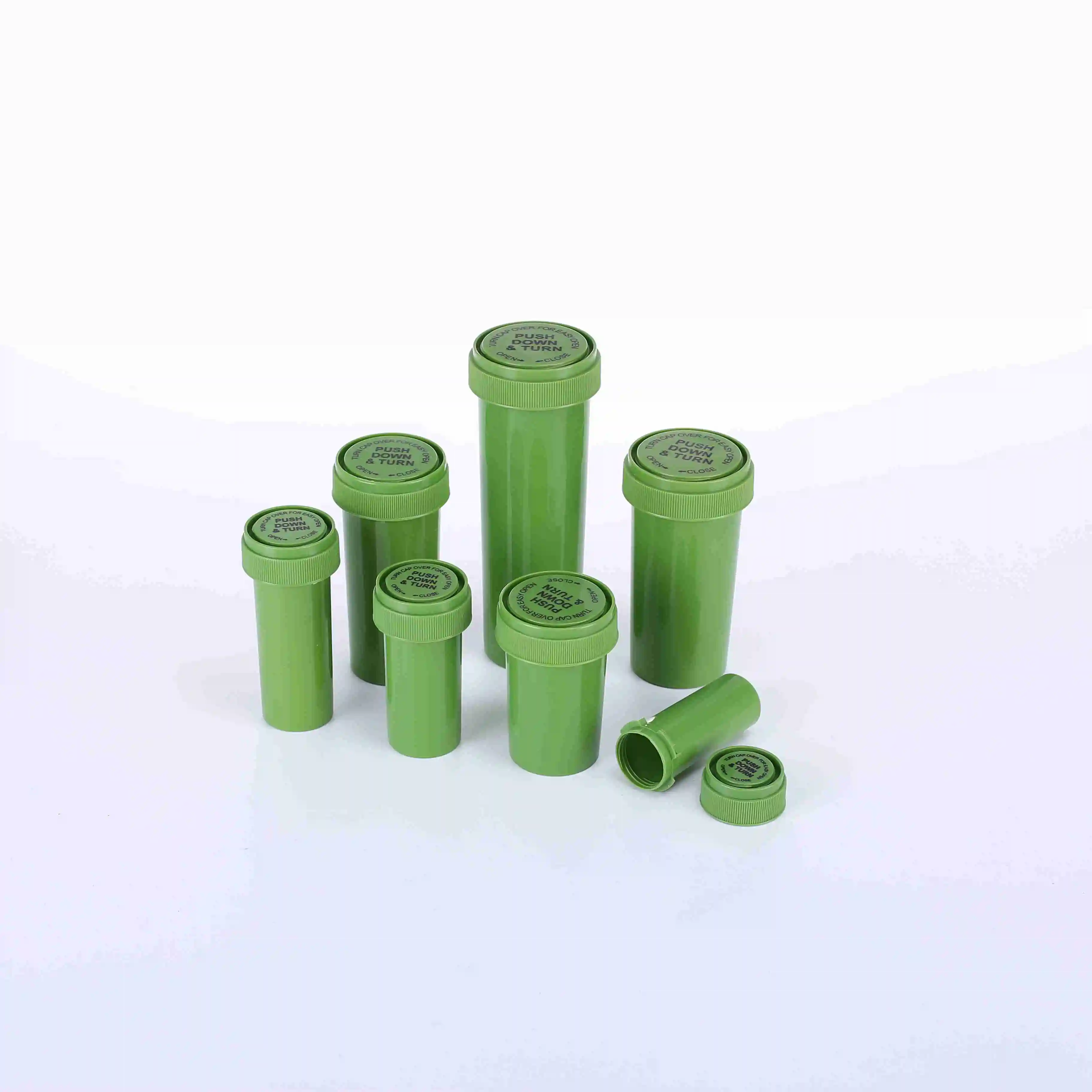 30ml 50ml 60ml 80ml 120ml 160ml 240ml Plastic Reversible Pharmacy Vials Pill Bottle Child Proof Holder Smell Proof Container