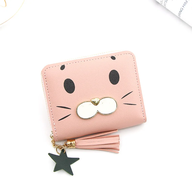 Wholesale Luxury embroidered Pink purse flower lady purse short PU wallet  women From m.