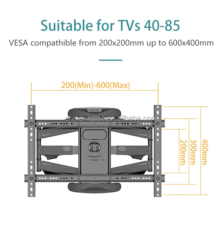 Full Motion KALOC S8 TV Wall Mount for 40 to 85 Inch TVs - 45.5kg