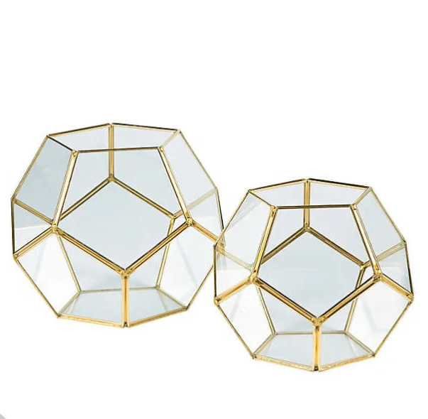 Gold Geometric cheapest Terrarium Candle Holders