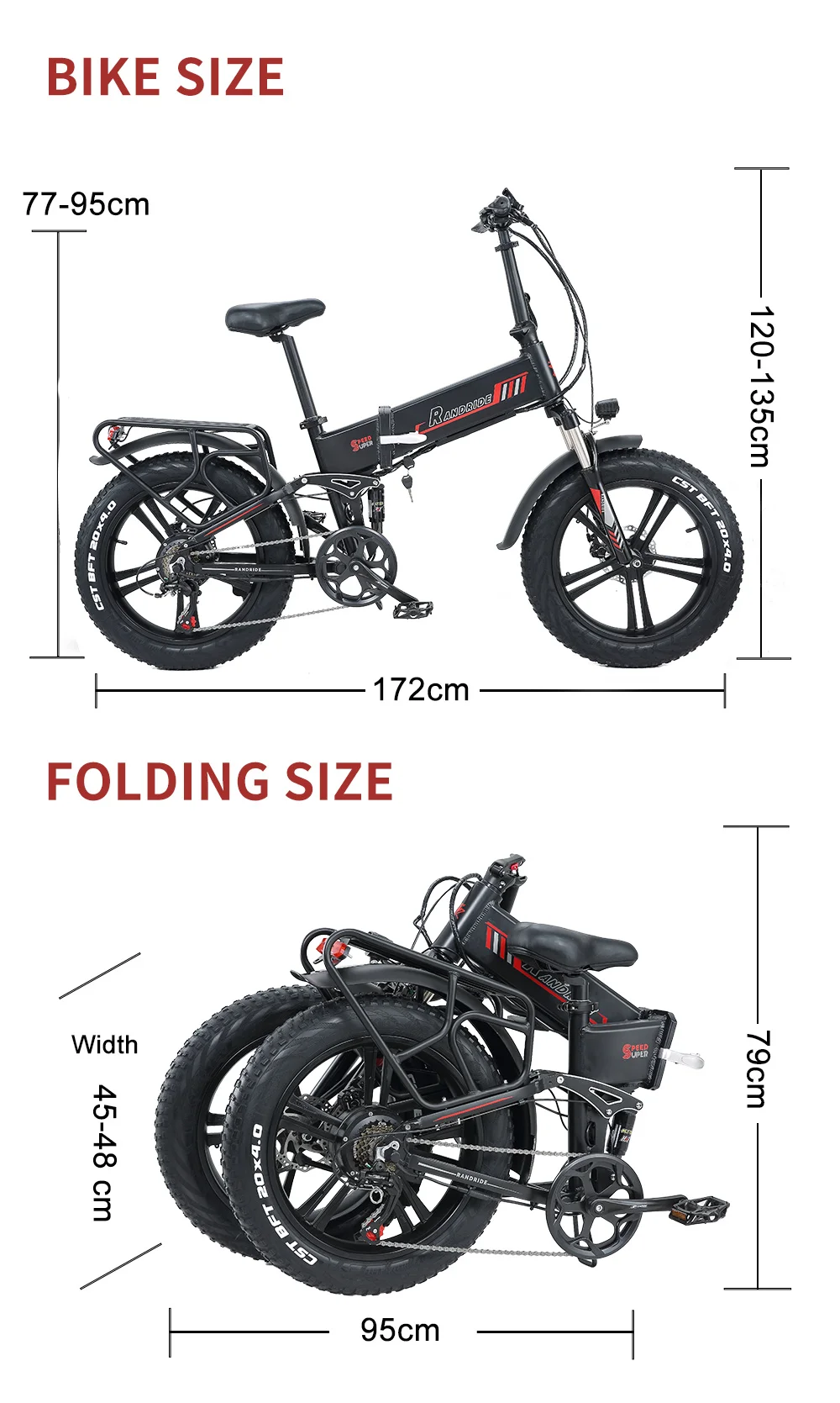 Hot Sales Ebike Foldable Electric Bike 20 Inch 48v 1000w 15ah Full