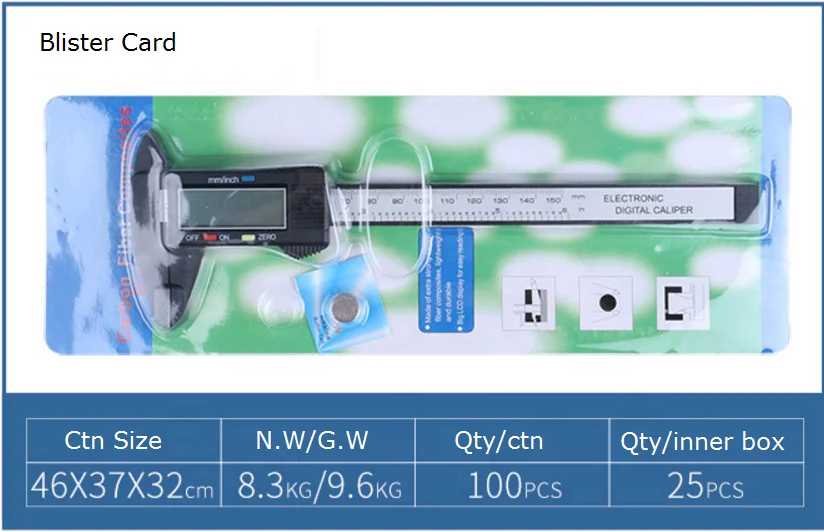 150mm 6 Inch Simple Plastic Digital Vernier Calipers