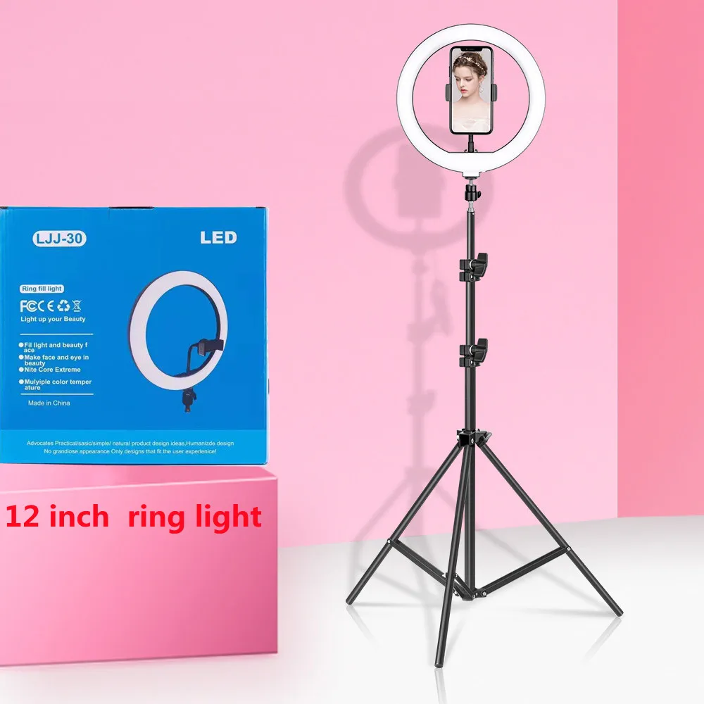 12 inch Ring Light with Tripod Stand & Phone Holder Tall 177cm/69.5