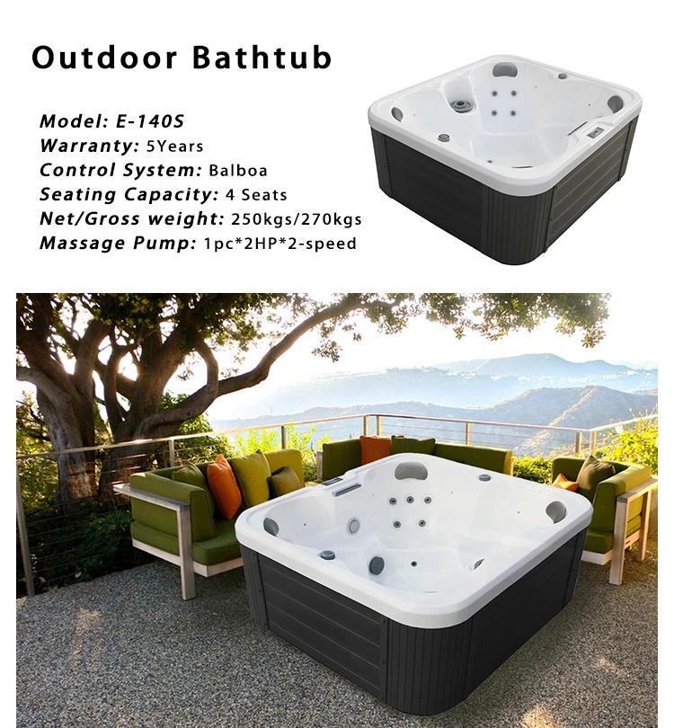 USA Acrylic Outdoor Spa Tub with 18 Total Jets 950L Water Capacity and 3KW Heater